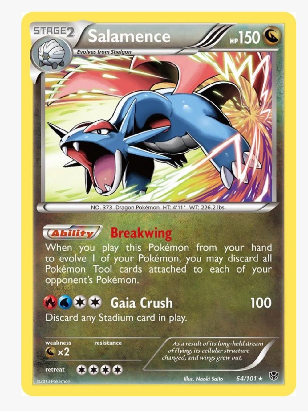 Salamence Plasma Blast Pokemon Trading Card